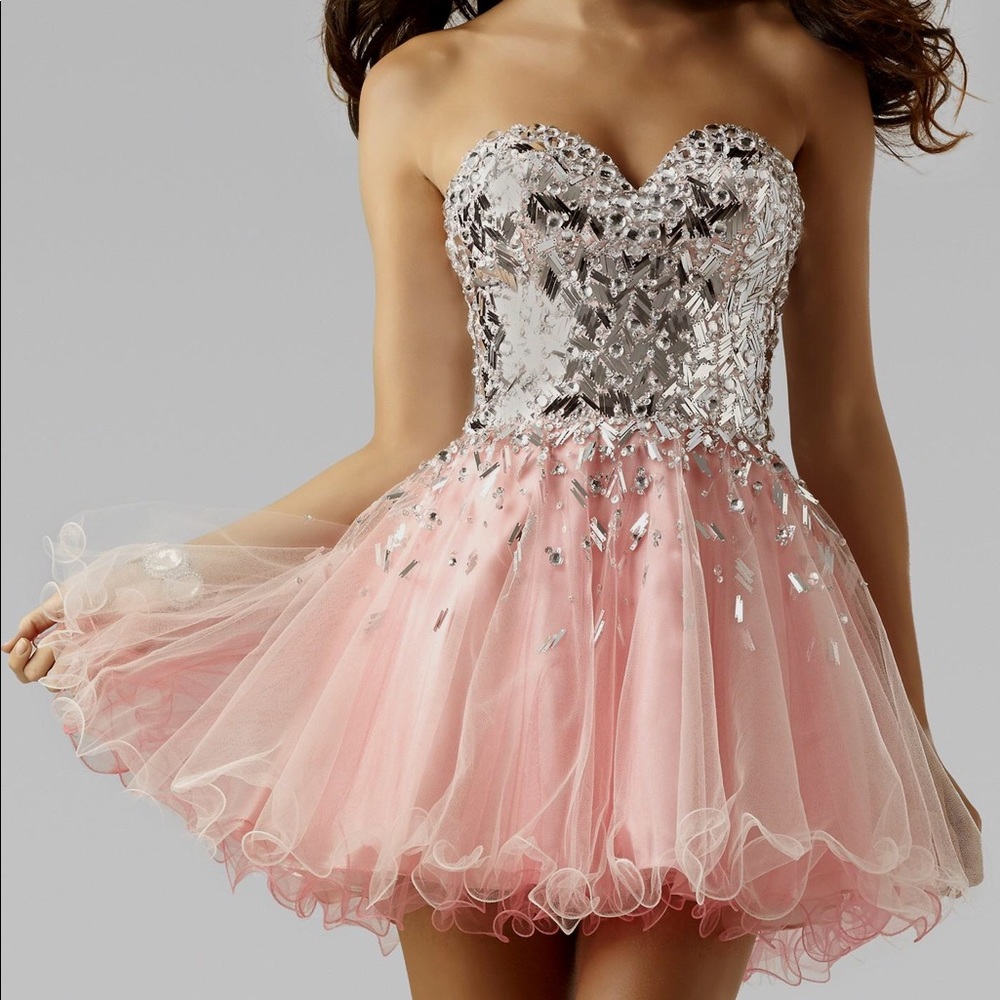 Clarisse 2391 Homecoming Sparkle Pink Dress - Picture 2 of 6